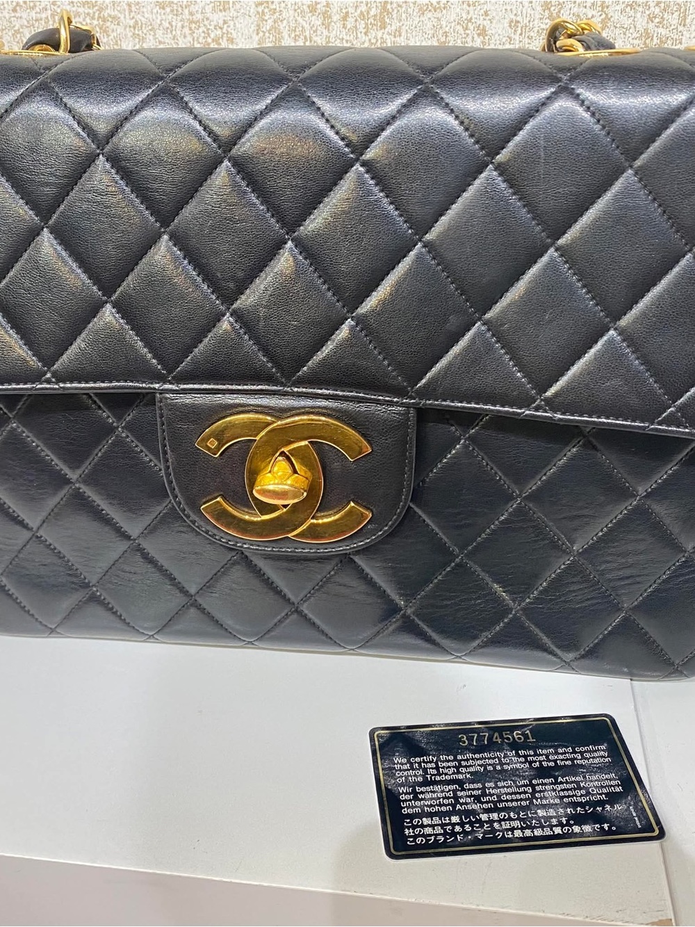 CHANEL Black Quilted Leather Single Flap with Gold CC hardware